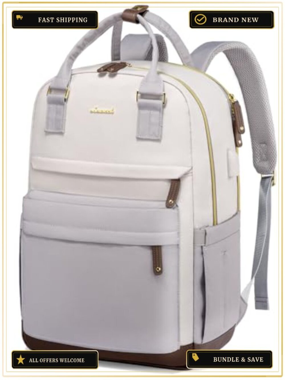 17.3 inch Anti-theft Travel Laptop Backpack with USB Port for Women